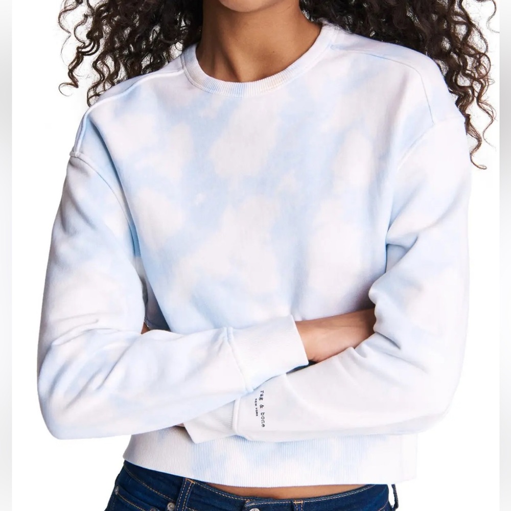 Rag and Bone City Sweatshirt. Blue Tie Dye. Size L
